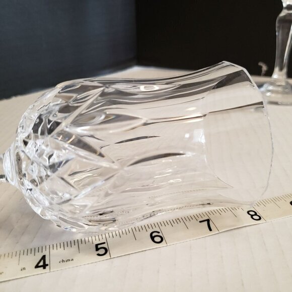 2 Royal Crystal Rock, Opera from Italy 8 oz Criss Cross Paneled Water Goblet - Picture 11 of 11